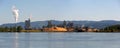 Paper Mill Along Columbia River Panorama In WA State