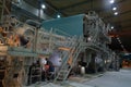 Paper mill - inside panoramic view Royalty Free Stock Photo