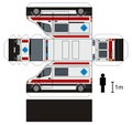Paper model of an ambulance