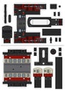 The paper model of a classic steam train