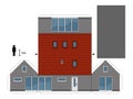 Paper model of a gray house Royalty Free Stock Photo