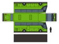 The paper model of a green bus