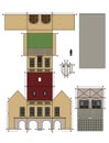 The paper model of an old town house