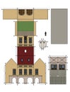 The paper model of an old town house Royalty Free Stock Photo