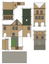 The paper model of an old town house Royalty Free Stock Photo