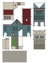 The paper model of an old town house Royalty Free Stock Photo
