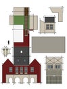 The paper model of an old town house Royalty Free Stock Photo