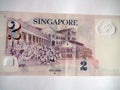 Paper money of the countries of the world. Singapore dollars. Royalty Free Stock Photo