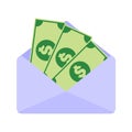 Paper Money Salary Envelope Vector Illustration Graphic