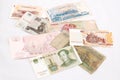 Paper money of several countries Royalty Free Stock Photo