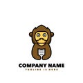 Paper monkey mascot logo design