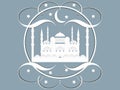 Paper Mosque. Blue Mosque. Ramadan Kareem celebration. Holy Month. Vector