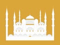 Paper Mosque. Blue Mosque. Ramadan Kareem celebration. Holy Month. Vector