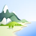 Paper mountain landscape