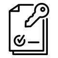 Paper multi-factor authentication icon, outline style Royalty Free Stock Photo