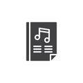 Paper with music note vector icon