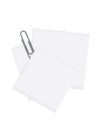 Paper note with a gray paperclip over a blank back Royalty Free Stock Photo