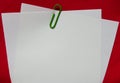 paper note with green clip