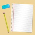 Paper note pencil rubber Royalty Free Stock Photo