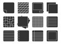 Paper note sticker square notepad black glyph set