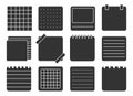 Paper note sticker square notepad black glyph set