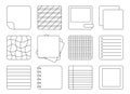 Paper note sticker square notepad black line set