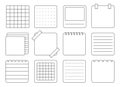 Paper note sticker square notepad black line set