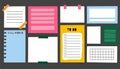 Paper note stickers. Memo notebook cartoon banners. Diary doodle creative list set. Vector elements. Royalty Free Stock Photo