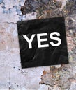 Paper note with YES written on paper. Lifestyle concept Royalty Free Stock Photo
