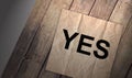 Paper note with YES written on paper. Lifestyle concept Royalty Free Stock Photo