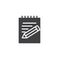 Paper, notebook, notepad pencil icon vector