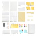 Paper Notes And Clips Object Set Royalty Free Stock Photo