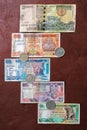 Paper Notes Sri Lankan Rupees, ten, twenty, fifty, one hundred, two thousand, coins,
