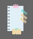 Paper notes stickers. Place for memo messages on paper sheets. Blank sticky place for to do list and office notice or Royalty Free Stock Photo