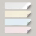 Set of vector horizontal realistic paper labels with different colors. Royalty Free Stock Photo