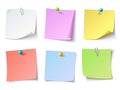 Paper notes. Top view note sticker vector set Royalty Free Stock Photo