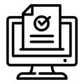 Paper online vote icon, outline style