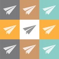 Paper origami airplane flying plane Royalty Free Stock Photo