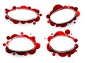 Oval backgrounds with red bubbles. Royalty Free Stock Photo