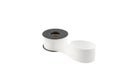 Paper packaging tape on a white background. Gift wrapping. Making bows, flowers for gifts from paper ribbons, colored ribbons in Royalty Free Stock Photo