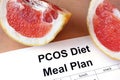 Paper with PCOS diet Meal plan Royalty Free Stock Photo