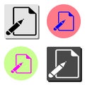 Paper And Pen. flat vector icon