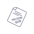 paper,pencil and eraser line icon element design template