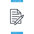 Paper and pencil or pen Icon Vector Logo Design Template Royalty Free Stock Photo