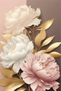 Paper peonies flowers pastel colors