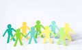 Paper people chain concept of social help in group Royalty Free Stock Photo