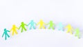 Paper people chain concept of social help in group Royalty Free Stock Photo