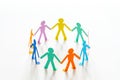 Paper people chain concept of social help and togetherness in group Royalty Free Stock Photo