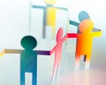 paper people chain concept of social teamwork and togetherness in group Royalty Free Stock Photo