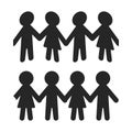 Paper People Chain Vector Set Royalty Free Stock Photo